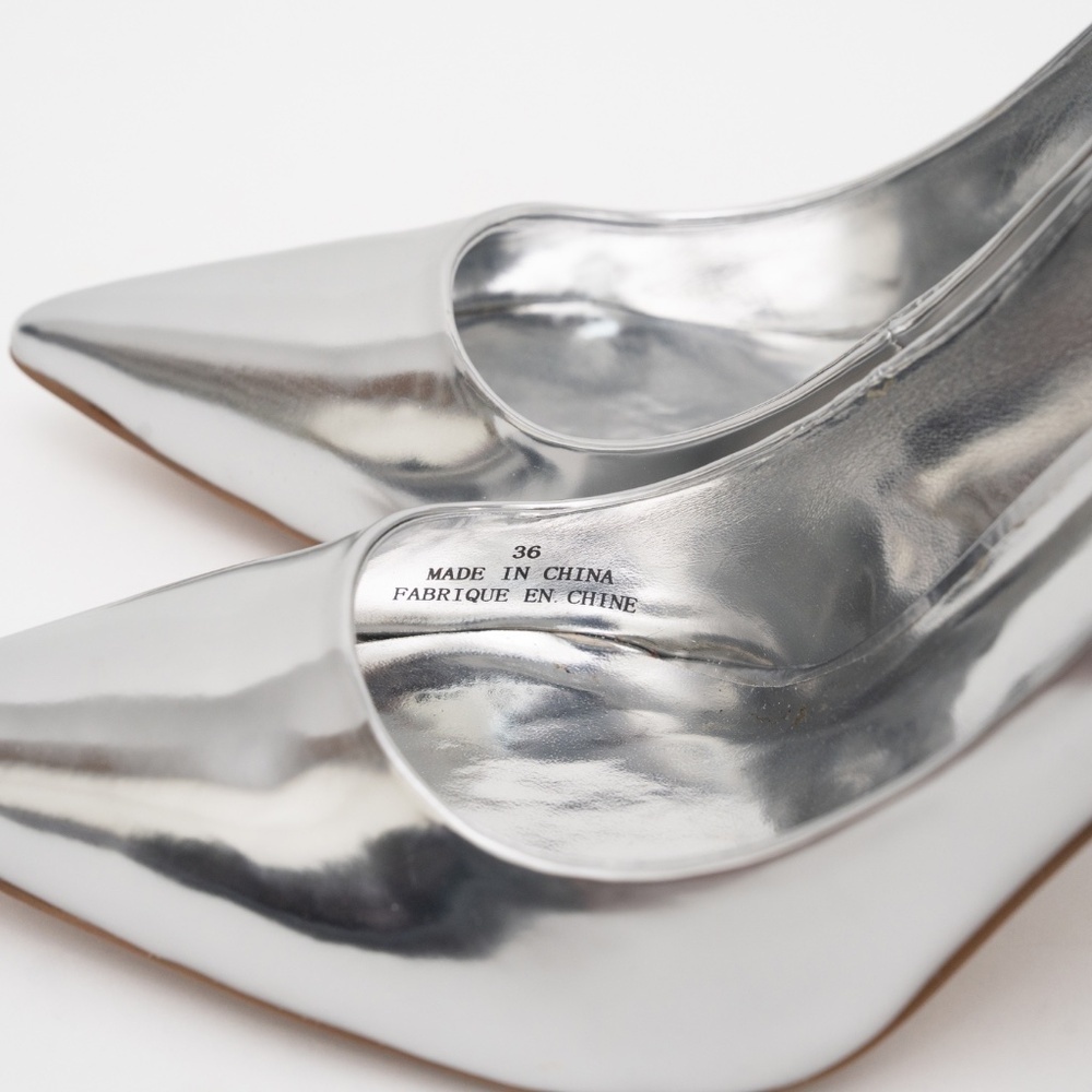 JEFFREY CAMPBELL Trixy‎ Pointed Toe Pump In Silver Metallic - Picture 7 of 12